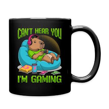 Capybara Gamer Gaming - Tasse einfarbig - Schwarz - Rechts