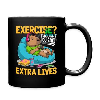Capybara Gamer Gaming - Tasse einfarbig - Schwarz - Rechts