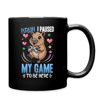 Capybara Gamer Gaming - Tasse einfarbig - Schwarz - Rechts