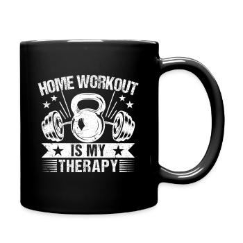 Gym Junkies Workout Is My Therapy Calisthenics - Full Colour Mug - black - Right