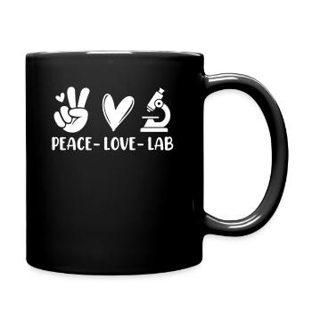 Peace Love Lab Drôle MLS Scientifique de laboratoire médical - Mug uni - noir - Droite