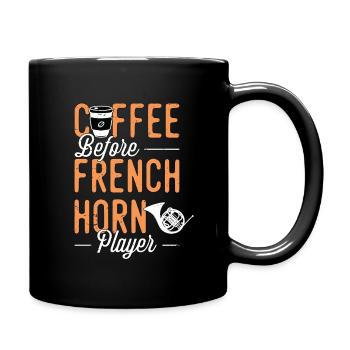 French Horn Coffee Musical Instrument Coffee Lover - Full Colour Mug - black - Right
