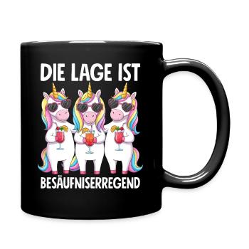 Die Lage Ist Besäufniserregend - Tasse einfarbig - Schwarz - Rechts