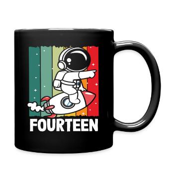 Fourteen years of astronaut adventure - Full Colour Mug - black - Right