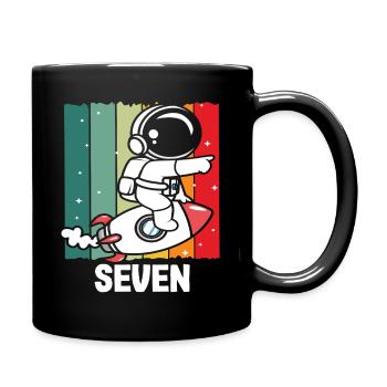 Seventh Birthday Space Adventure - Full Colour Mug - black - Right