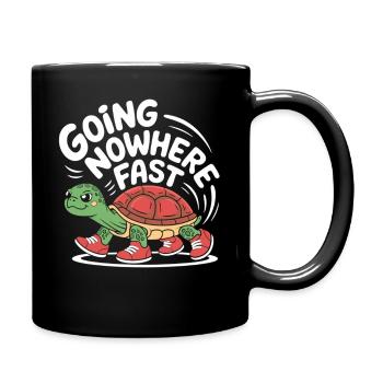 Schildkröten-Tempo mit Stil - Tasse einfarbig - Schwarz - Rechts