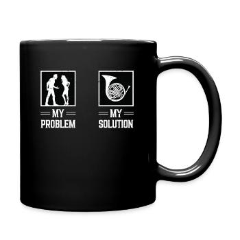 Corniste Mon problème Mon pictogramme Papa Maman - Mug uni - noir - Droite