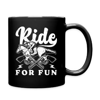 Hobby Horse Rider Ride For Fun English Riding - Tasse einfarbig - Schwarz - Rechts