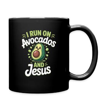 Avocado Jesus Faith Christian - Full Colour Mug - black - Right