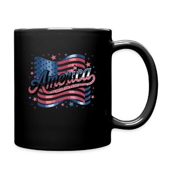 Drapeau de l’Amérique étoiles police patriotique - Mug uni - noir - Droite