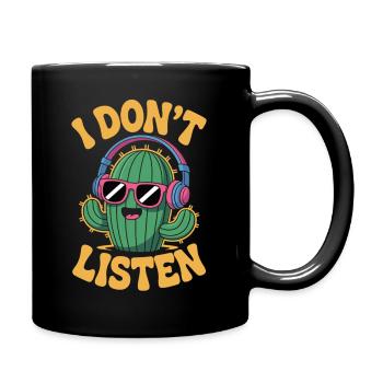 Cactus avec attitude - Épineux, têtu, élégant - Mug uni - noir - Droite