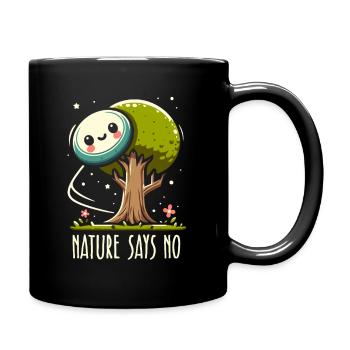 Nature Says No | Disc Golf Tree Frustration Throw - Full Colour Mug - black - Right