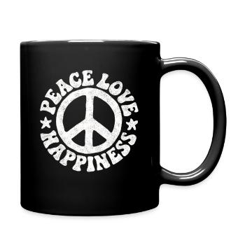 Friedenszeichen Friedenssymbol Hippie Geschenk - Tasse einfarbig - Schwarz - Rechts