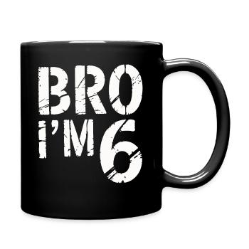 Frère, j’ai 6 ans – Design d’anniversaire cool - Mug uni - noir - Droite
