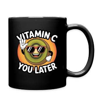 Funny Kiwi Vitamin C Fruit Kiwifruit - Full Colour Mug - black - Right