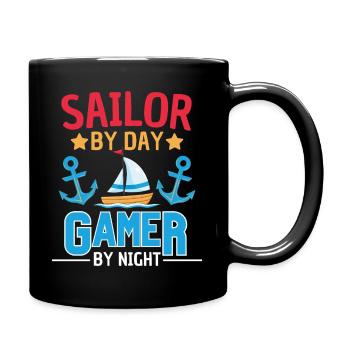 Sailing meets gaming design - Full Colour Mug - black - Right