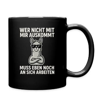 Confident Llama Saying - Full Colour Mug - black - Right