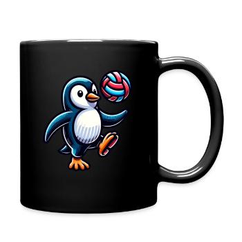 Pingouin s’amusant avec le volley-ball - Mug uni - noir - Droite