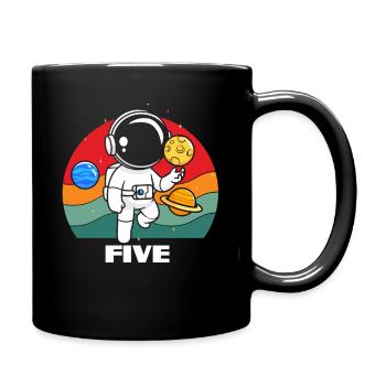 Astronaut in Space Adventure Five Planets - Full Colour Mug - black - Right