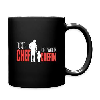 Der Chef Die Wahre Chefin Vater Tochter - Tasse einfarbig - Schwarz - Rechts