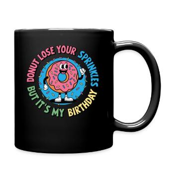 Beignet d’anniversaire design drôle - Mug uni - noir - Droite