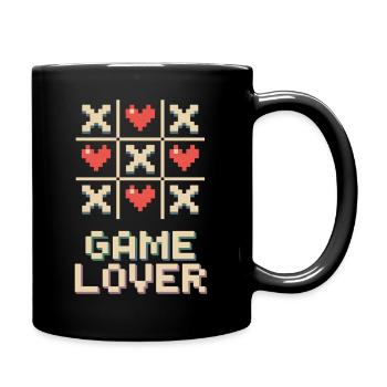Pixel Heart Tic Tac Toe - Full Colour Mug - black - Right