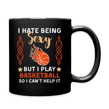 drôle de basket-ball disant joueur de basket-ball - Mug uni - noir - Droite