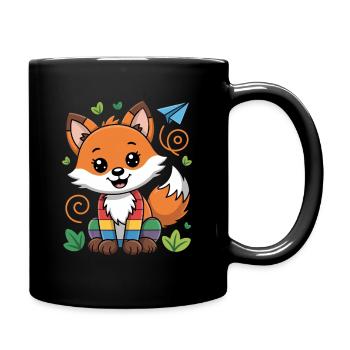 Raus Aus Der Vorschule, Kindergarten Fuchs - Tasse einfarbig - Schwarz - Rechts