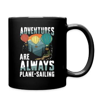 Adventures are always plane-sailing - Full Colour Mug - black - Right