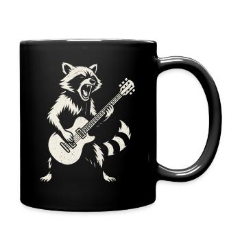 Guitar, Rock, Raccoon, Guitarist, Heavy Metal - Full Colour Mug - black - Right
