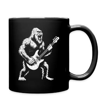 Guitar, Rock Music, Bigfoot Guitarist Heavy Metal - Full Colour Mug - black - Right