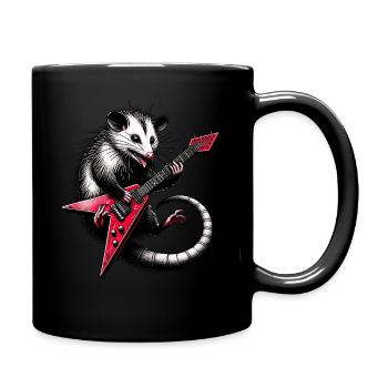 Opossum jouant de la guitare électrique - Mug uni - noir - Droite
