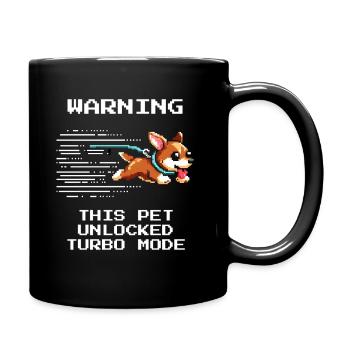 Attention: Turbo Tier Active | Animal shelter Energy Level - Full Colour Mug - black - Right