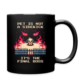 Tier ≠ Sidekick | Endgegner im Tierheim-Alltag - Tasse einfarbig - Schwarz - Rechts