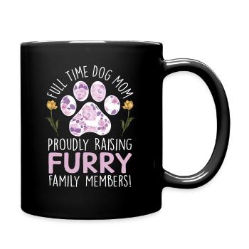 Furry Dogs Full Time Dogs Mom - Full Colour Mug - black - Right