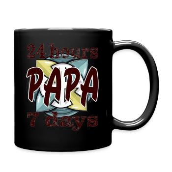 24 hours 7 days PAPA - Full Colour Mug - black - Right