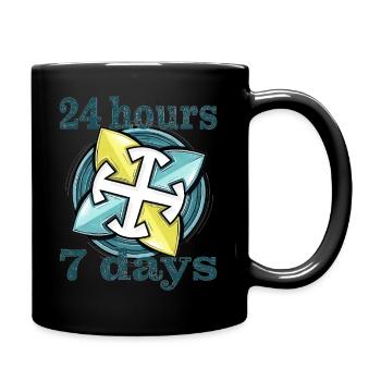 24 heures sur 24, 7 jours sur 7 - Mug uni - noir - Droite