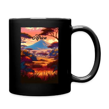 Africa Safari Retro Poster Vintage Souvenir - Full Colour Mug - black - Right