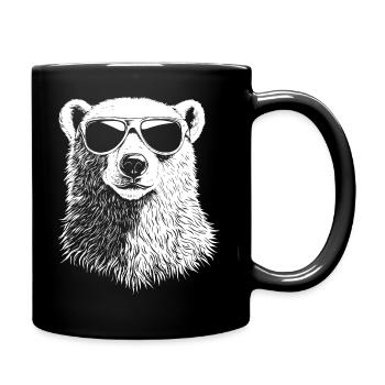 Cool Polar Bear Sunglasses Summer Bear - Full Colour Mug - black - Right