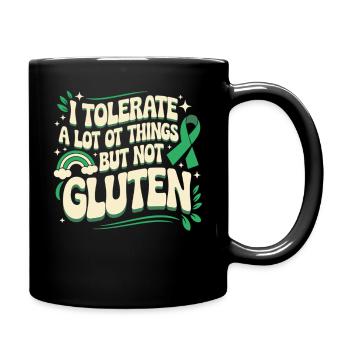Kein Gluten, kein Problem - Glutenfrei mit Stil - Tasse einfarbig - Schwarz - Rechts