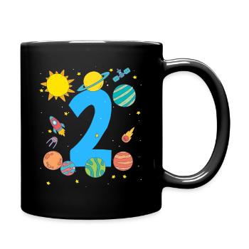 Space Adventure Number Two Planets - Full Colour Mug - black - Right