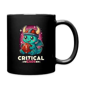 Dragon ds 20 kritisch niedlich - Tasse einfarbig - Schwarz - Rechts