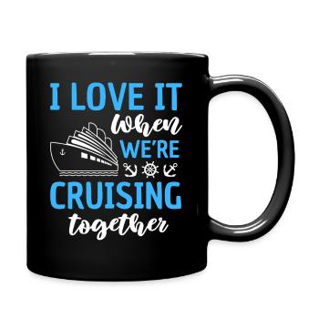 Lustiges Kreuzfahrt Spruchdesign - Tasse einfarbig - Schwarz - Rechts