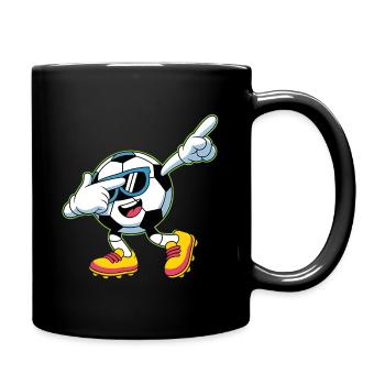 Dabbing Fußball Lustiger Fußball - Tasse einfarbig - Schwarz - Rechts