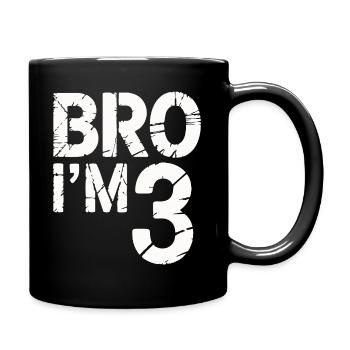 Frère, j’ai 3 ans – Design d’anniversaire cool - Mug uni - noir - Droite