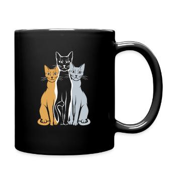 Illustration de la silhouette de trois chats pour - Mug uni - noir - Droite