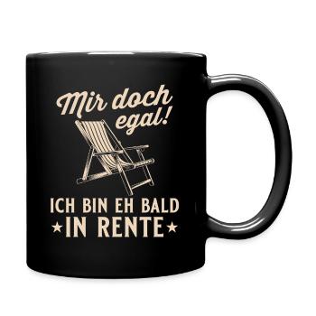 Ruhestand Liegestuhl - Eh bald in Rente - Tasse einfarbig - Schwarz - Rechts