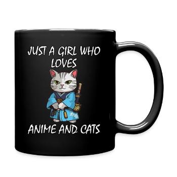 Anime Cat Girl Manga Funny Saying - Full Colour Mug - black - Right