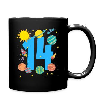 Galactic Birthday Experience with Number 14 - Full Colour Mug - black - Right