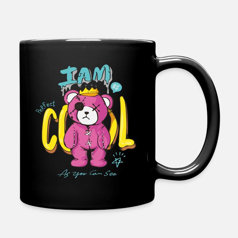 Cool Teddy - Graffiti Urban Streat Wear Style - Tasse einfarbig - Schwarz